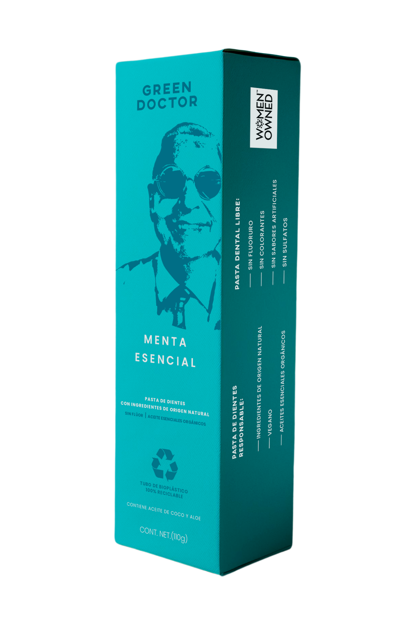 Pasta de Dientes Cuidado Diario Integral Green Doctor Care Menta Esencial Sin Fluor 110g