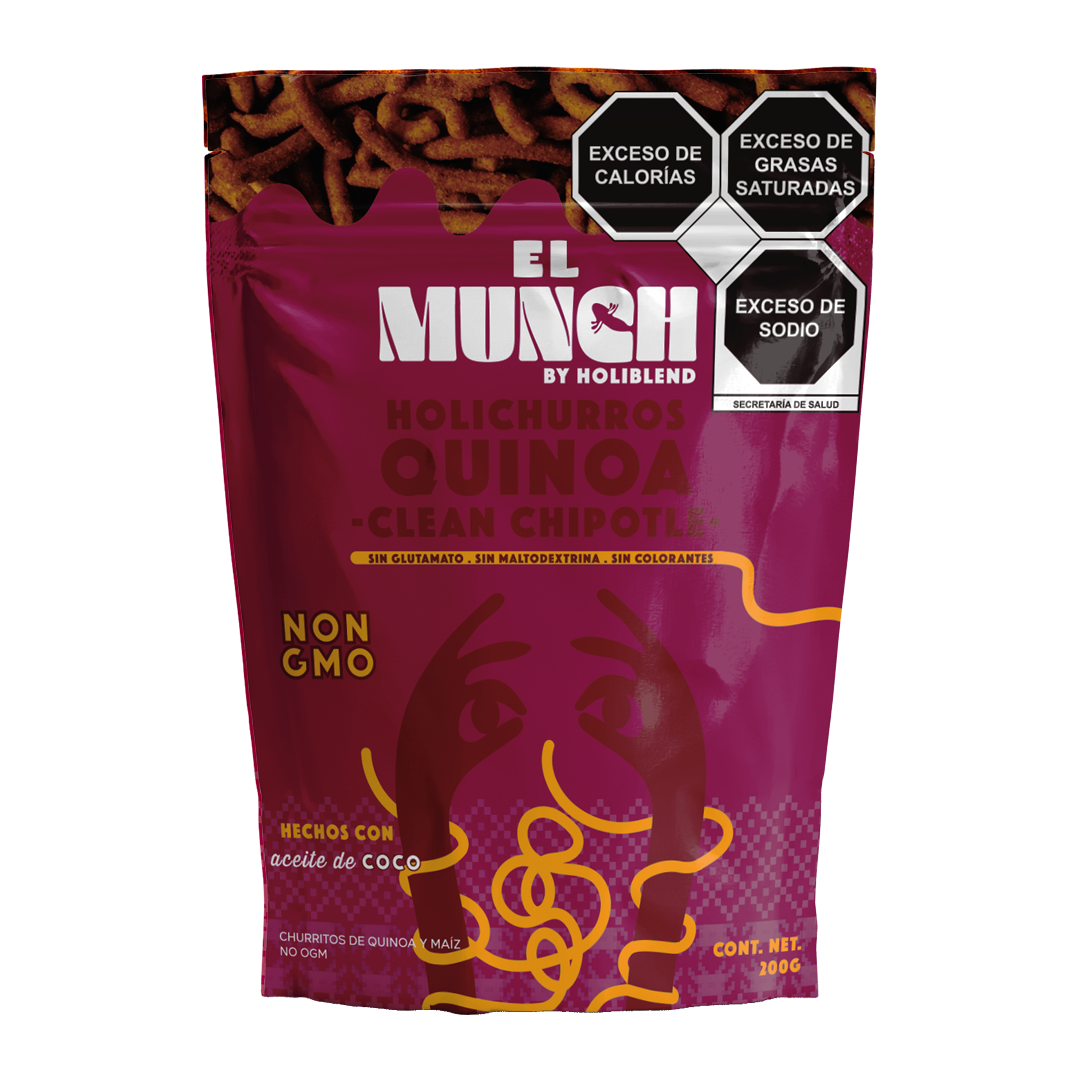 Churritos de Quinoa Horneados Holiblend Clean Chipotle Hechos con Aceite de Coco (200g)