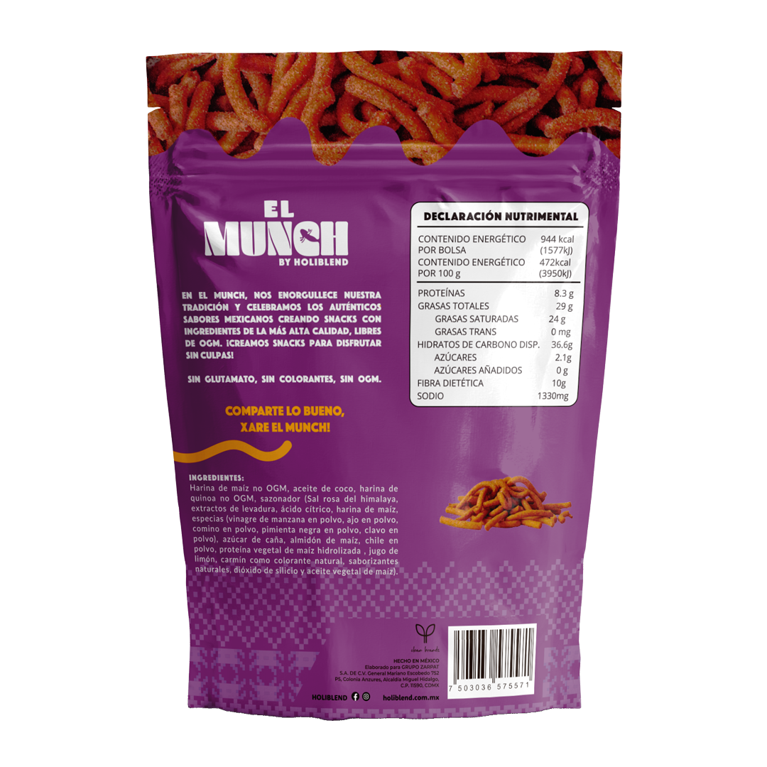 Churritos de Quinoa Horneados Holiblend Clean Fuego Hechos con Aceite de Coco (200g)