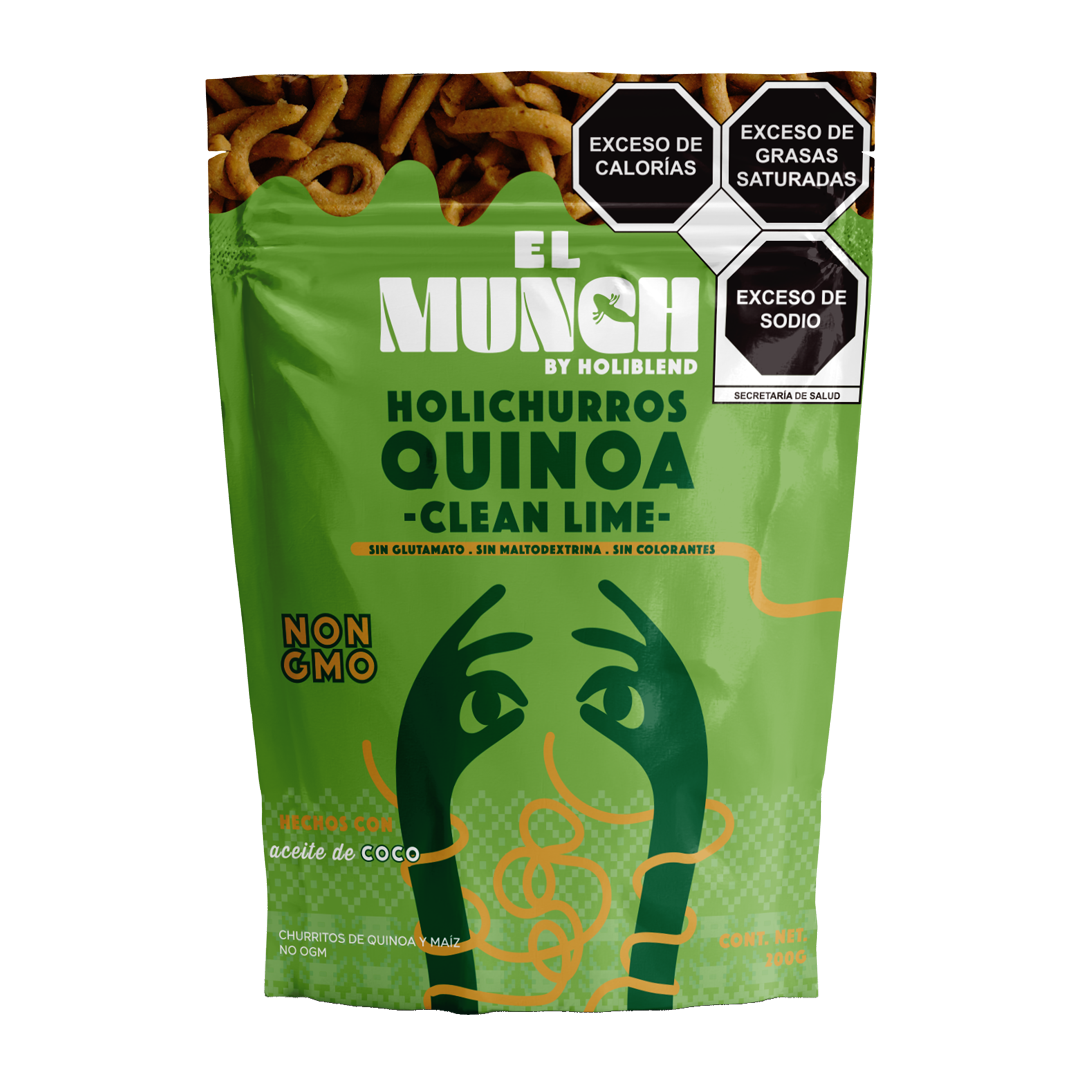 Churritos de Quinoa Horneados Holiblend Clean Limón Hechos con Aceite de Coco (200g)