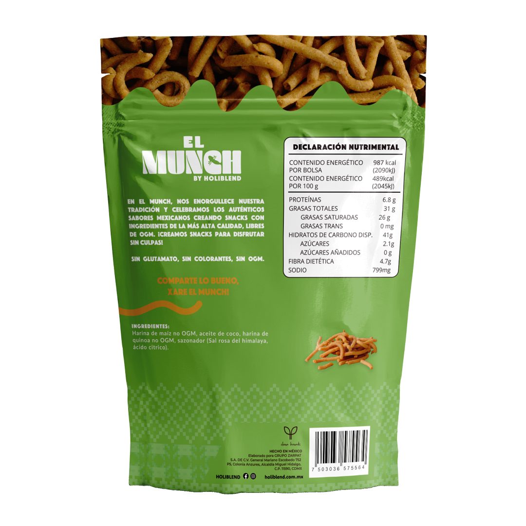 Churritos de Quinoa Horneados Holiblend Clean Limón Hechos con Aceite de Coco (200g)