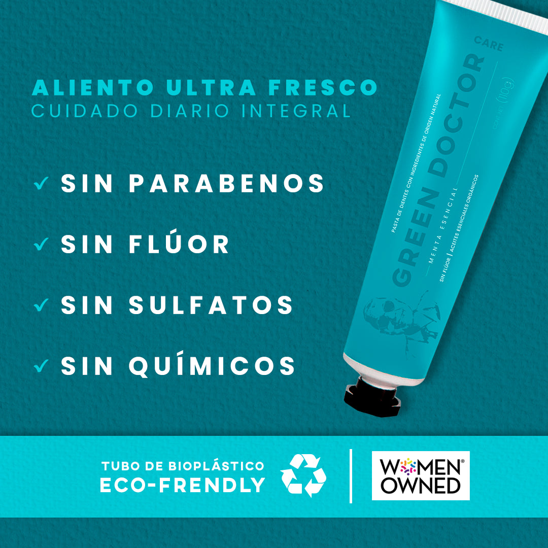 Kit de Pastas Dentales Naturales Green Doctor White Care y Detox – Con Aceites Orgánicos, Sin Flúor ni Parabenos (Paquete de 6 de 110 g)