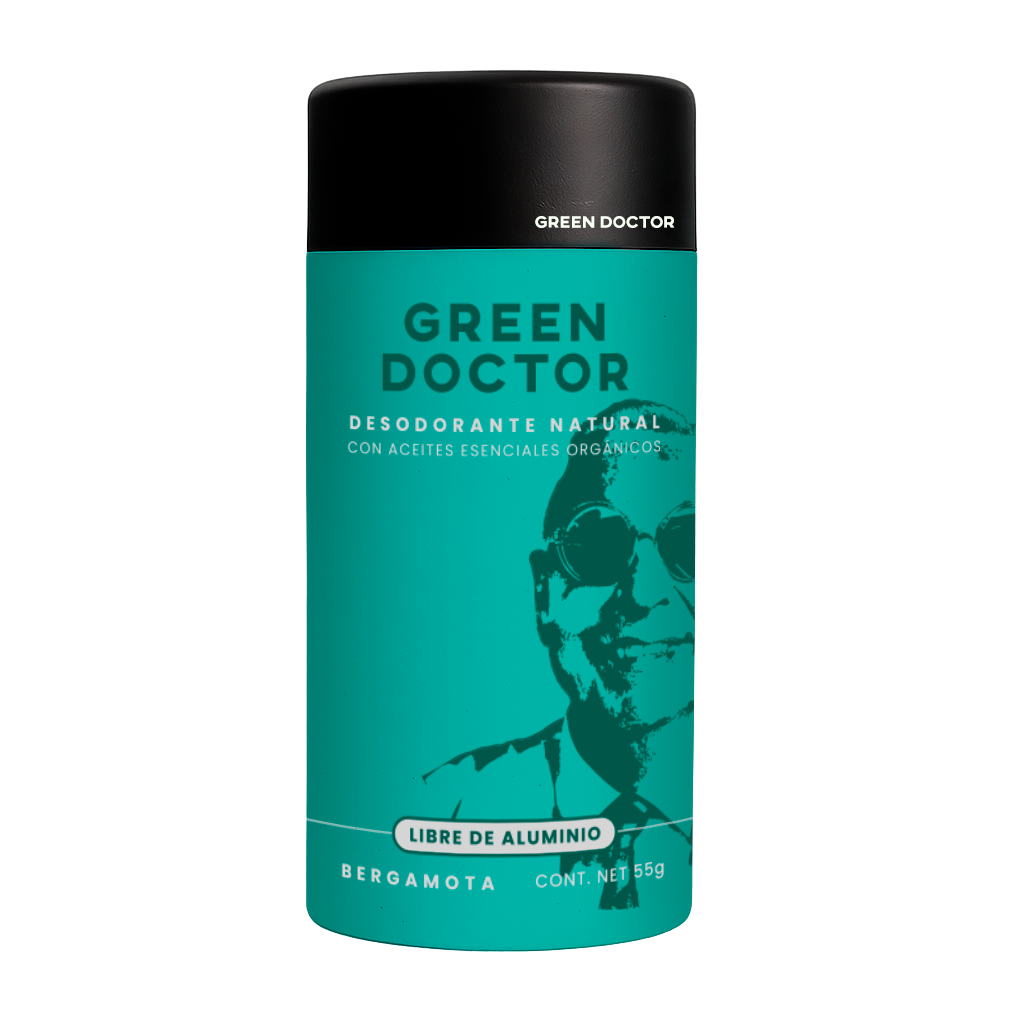 Desodorante natural  de Larga Duración Green Doctor Bergamota con Aceites Esenciales Orgánicos Sin Aluminio 55gr