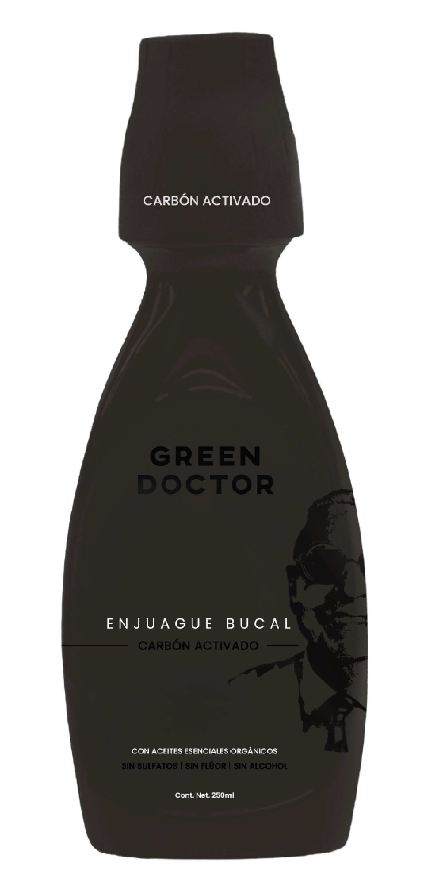Enjuague Bucal Detox Green Doctor Carbón Activado Sin Alcohol y Sin Sulfatos (250 ml)