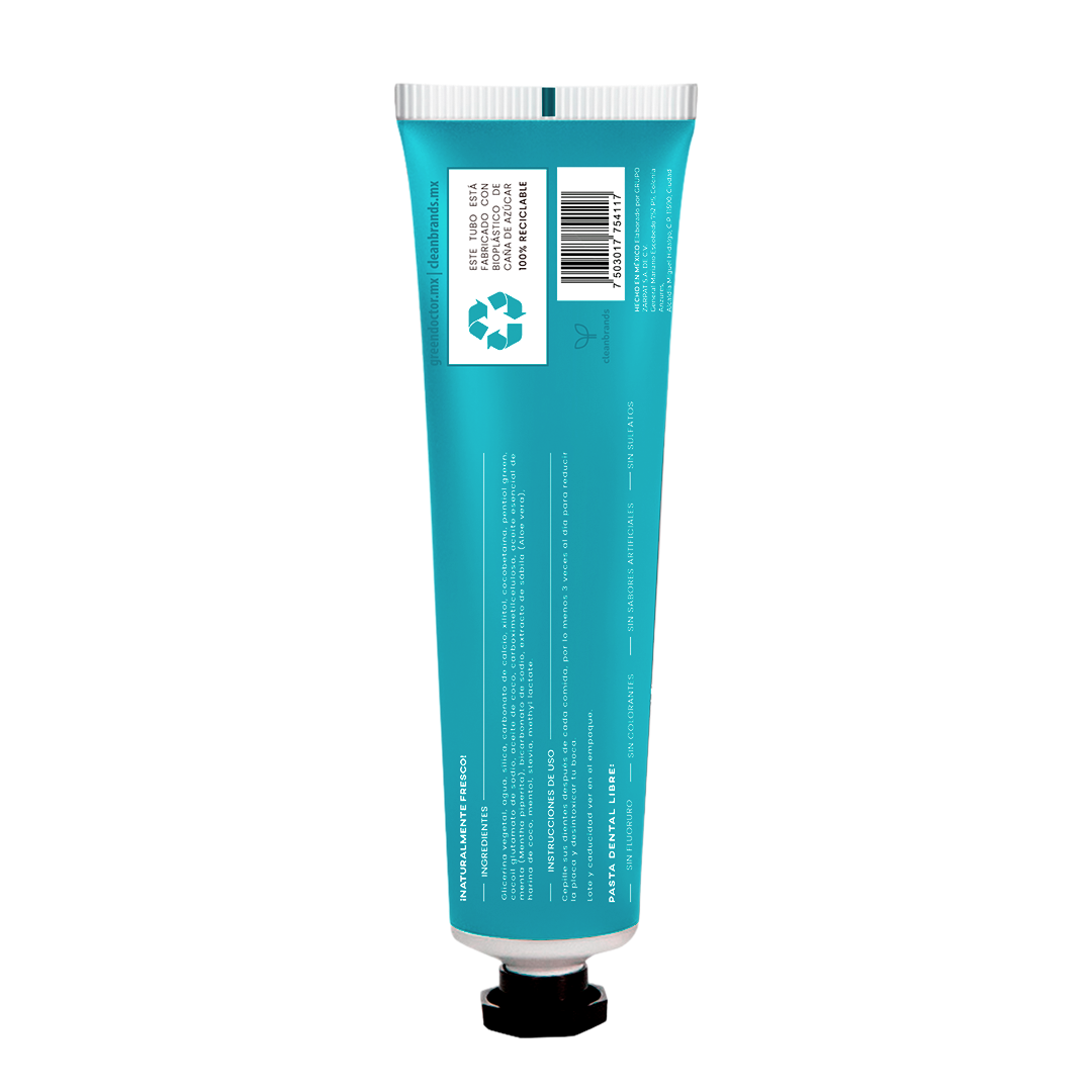 Pasta de Dientes Cuidado Diario Integral Green Doctor Care Menta Esencial Sin Fluor 110g