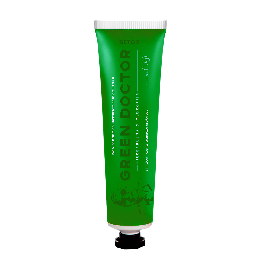 Pasta Dental Detox Cuidado Integral Green Doctor Detox Hierbabuena y Clorofila Sin Flúor 110g