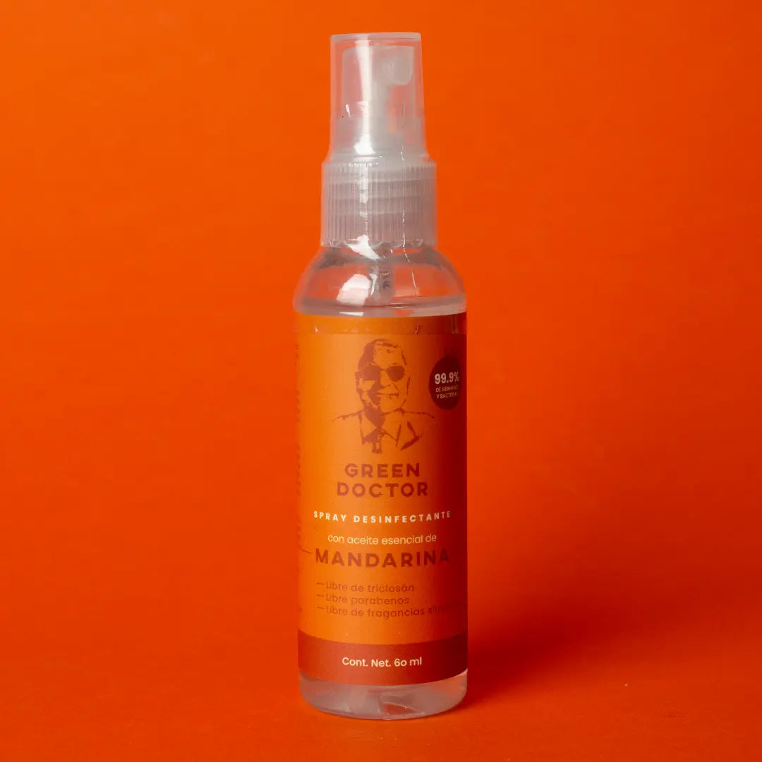Spray Desinfectante para Manos Natural de Uso Continuo Green Doctor Naranja  Elimina 99.9% de Bacterias 50 ml
