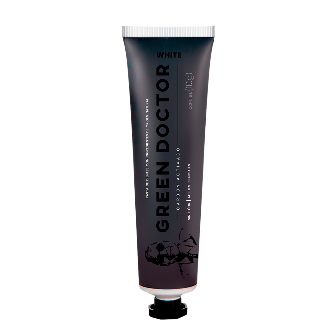 Pasta Denta Whitel Blanqueamiento Natural Green Doctor Carbón Activado Sin Flúor 110gr