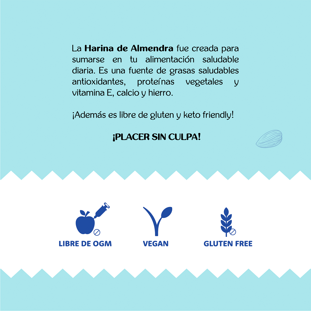 Harina de Almendra para Hornear Sin Gluten Holbilend  NON GMO y Vegana (450g)