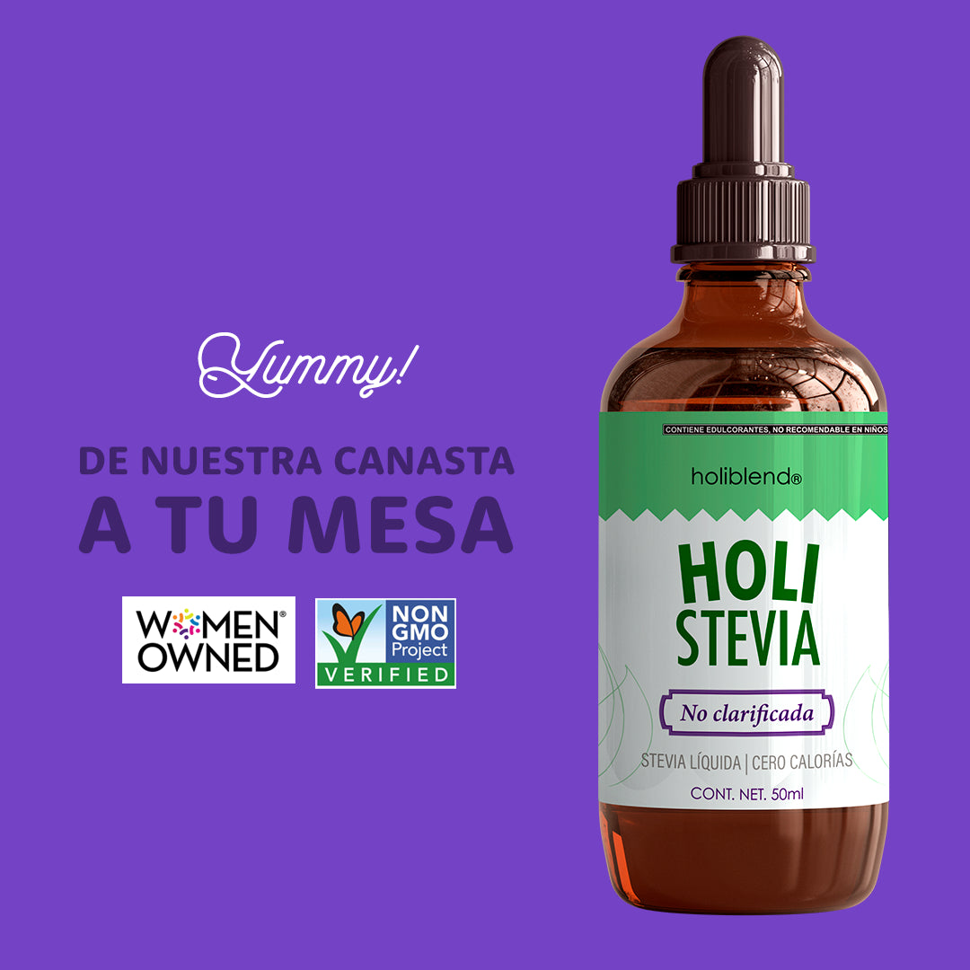 Endulzante Líquido Stevia 100% Pura Hoiblend  Natural Sin Azúcar (Paquete de 3 de 50ml)