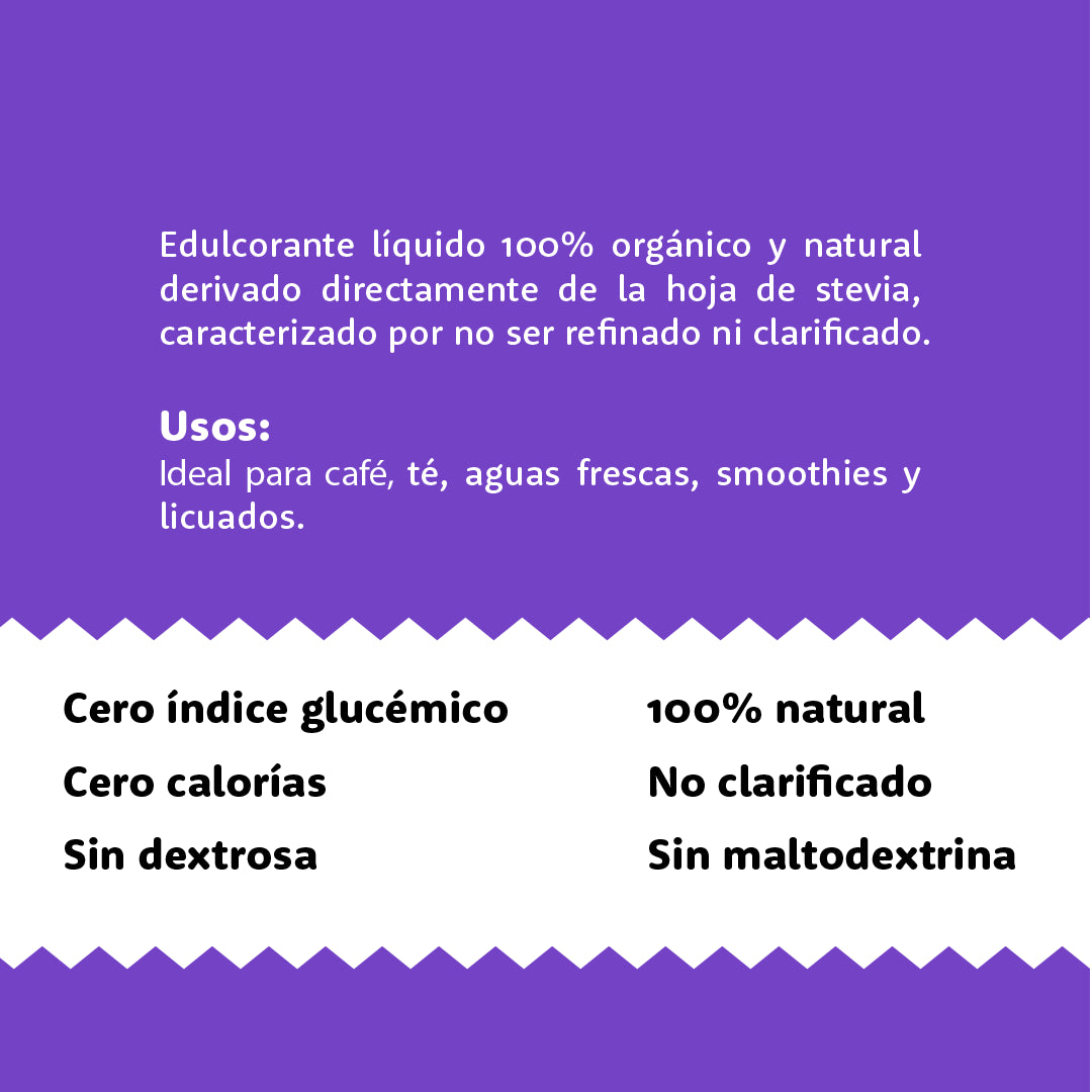 Endulzante Líquido Stevia 100% Pura Hoiblend  Natural Sin Azúcar (Paquete de 3 de 50ml)