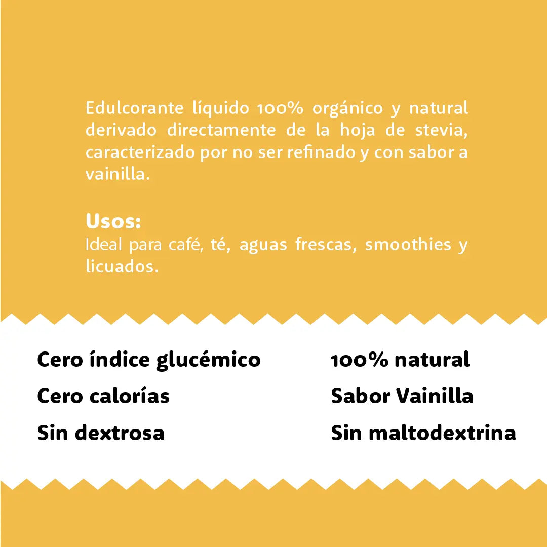 Endulzante Líquido Stevia 100% Pura y Natural Hoiblend  Vainilla Sin Azúcar 50ml