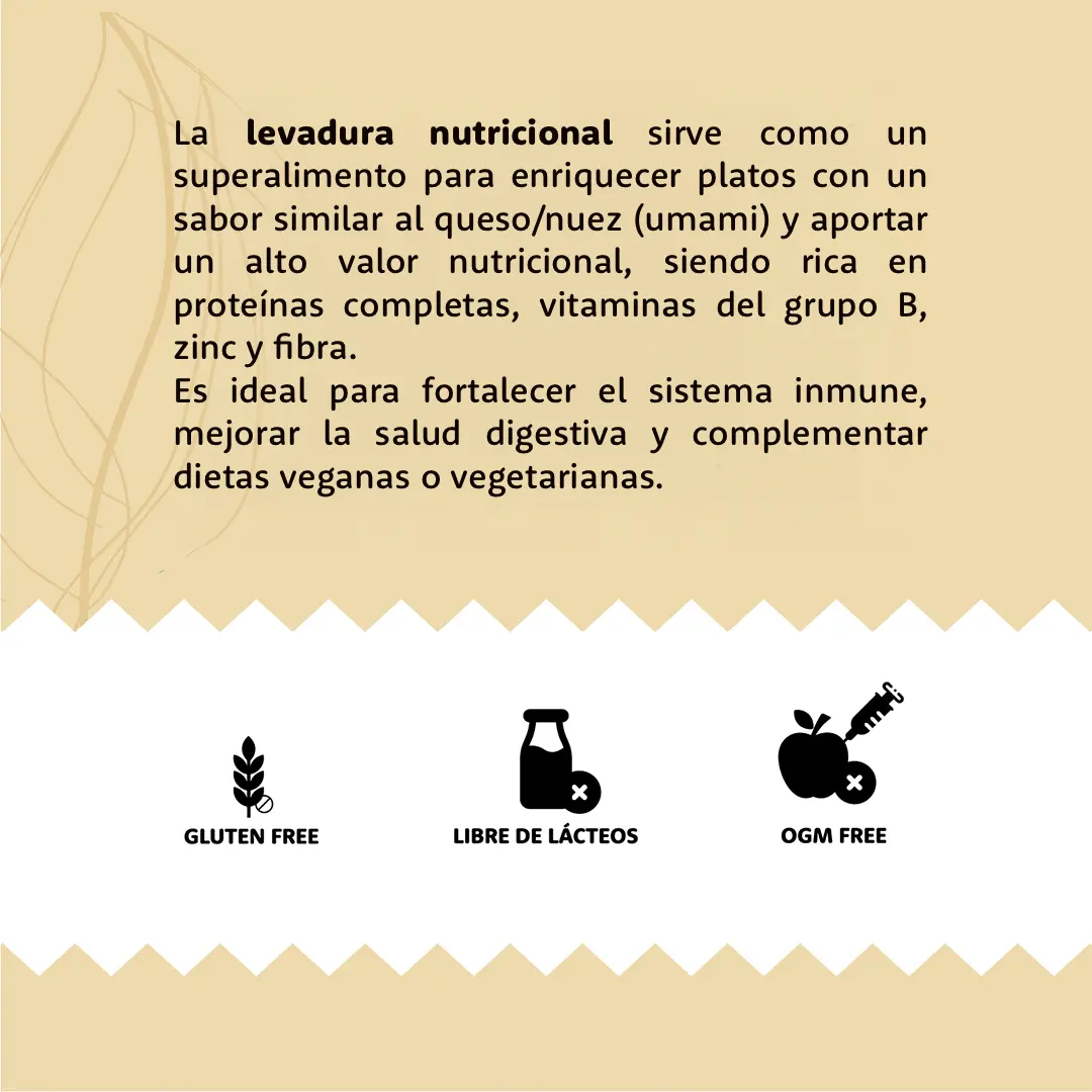 Levadura Nutricional Vegana Sustituto de Queso  Holiblend en Hojuelas Libre de Lácteos-75gr