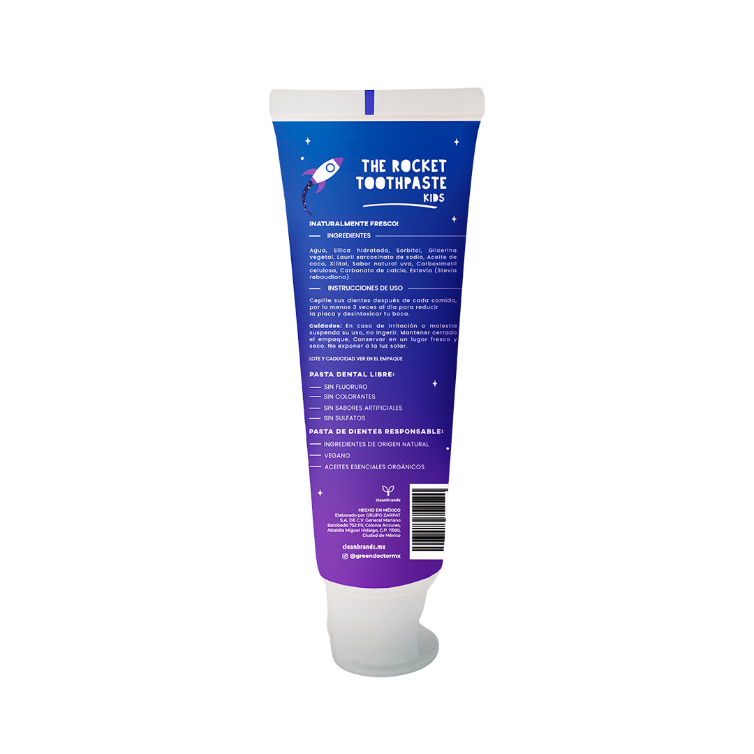 Pasta Dental para Niños Protección de Esmalte Green Doctor Unicorn Kids Uva Sin Flúor (85 g)