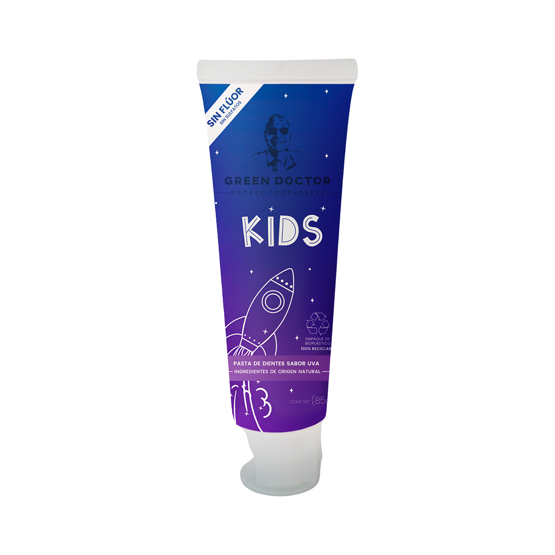 Pasta Dental para Niños Protección de Esmalte Green Doctor Unicorn Kids Uva Sin Flúor (85 g)