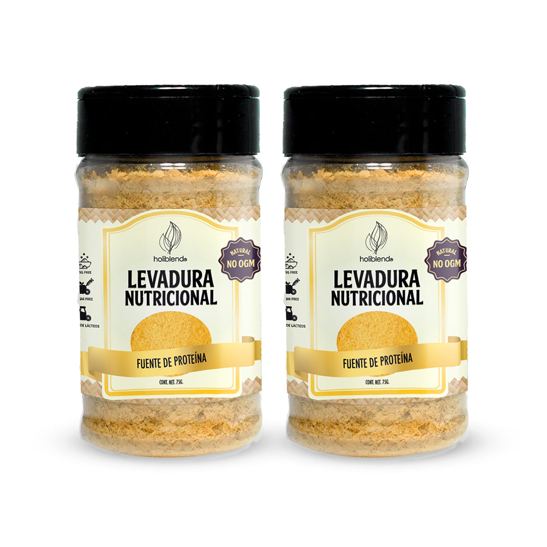 Levadura Nutricional Orgánica Holiblend – Alternativa Vegana al Queso Sin Gluten para Cocinar (Paquete de 2 Frascos de 75 g)