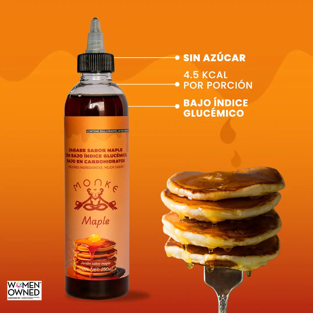 Jarabe Sabor Maple Sin Azúcar Monke – Endulzante KETO Bajo en Calorías (250 ml)