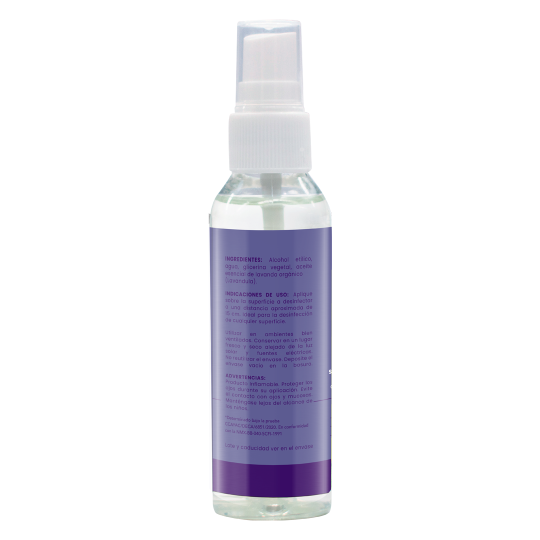 Spray Desinfectante para Manos de Uso Continuo Green Doctor Lavanda.Elimina 99.9% de Bacterias 50 ml