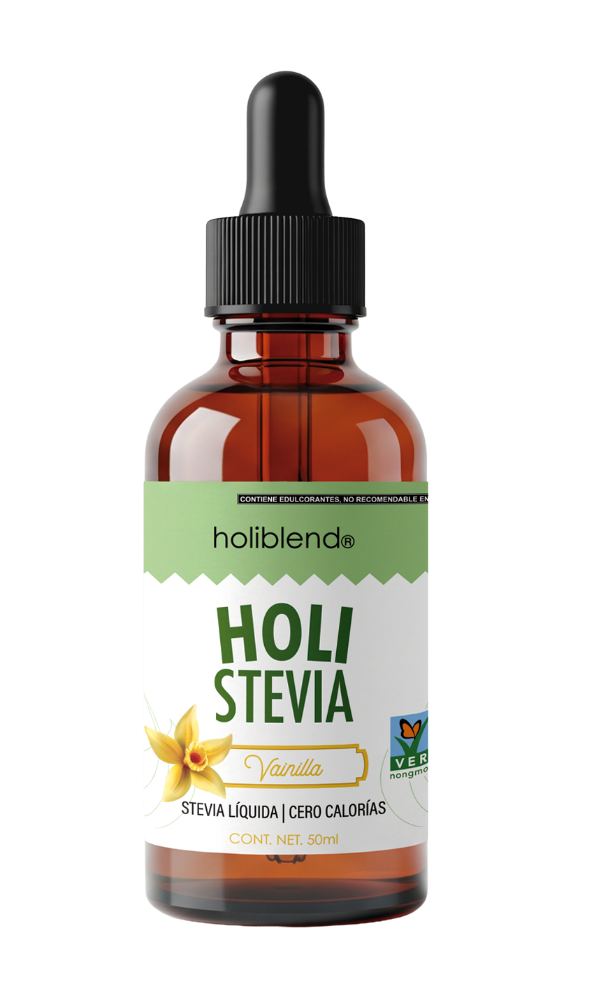 Stevia Líquida Orgánica Holistevia Holiblend  Endulzante Natural Sin Calorías, Sin Clarificar – Sabor Vainilla (50 ml)